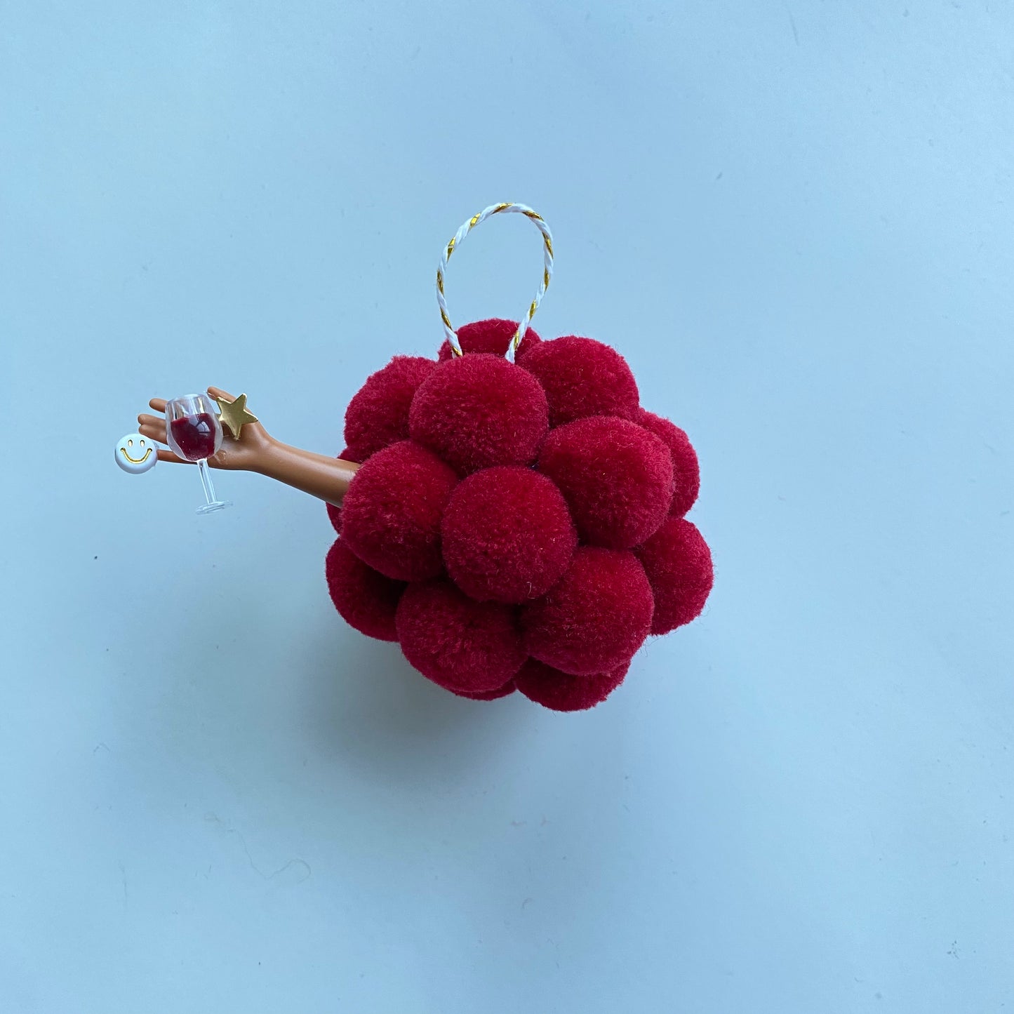 Christmas Ball with Red Wine - Shiny Red