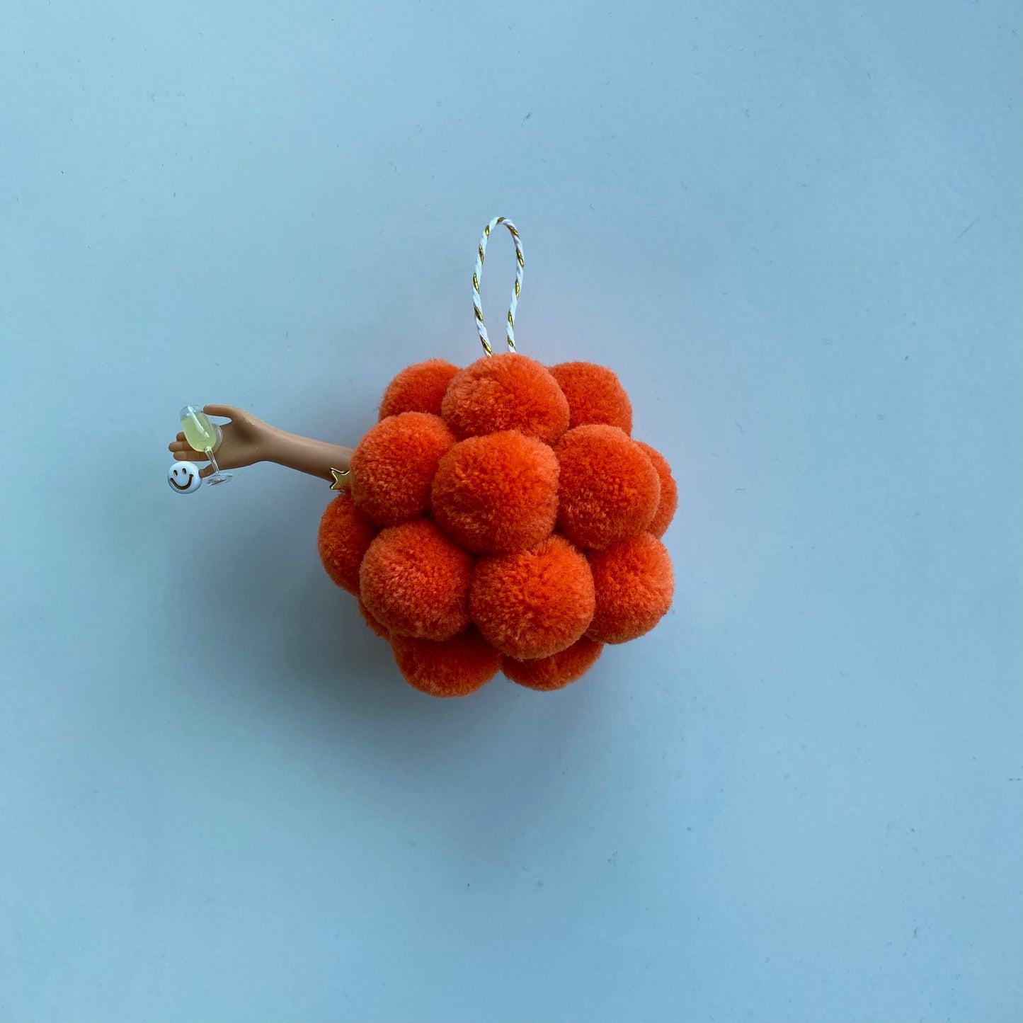 Christmas Ball Smile & Champagne  - Orange